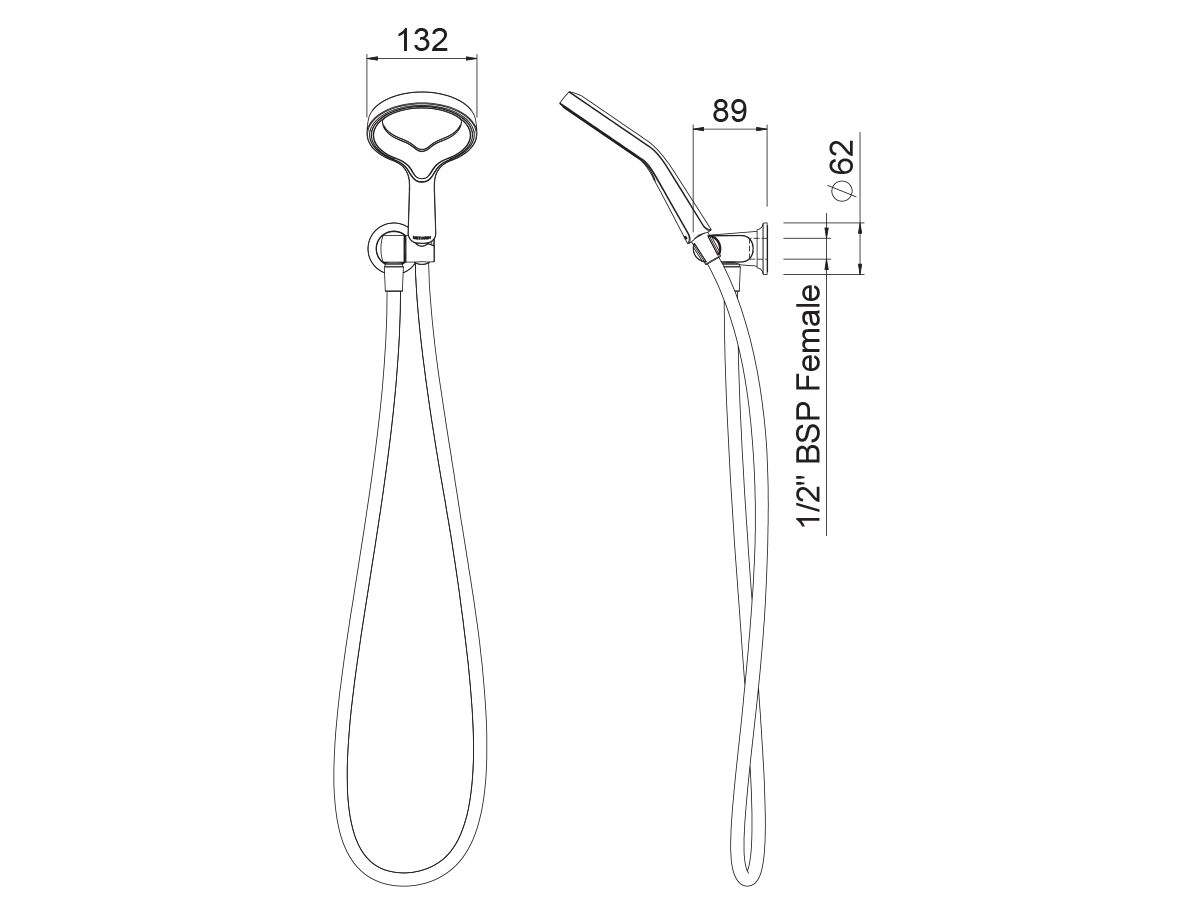 Methven Aio Aurajet Handshower with Water Inlet Wall Bracket Chrome (3 Star) from Reece