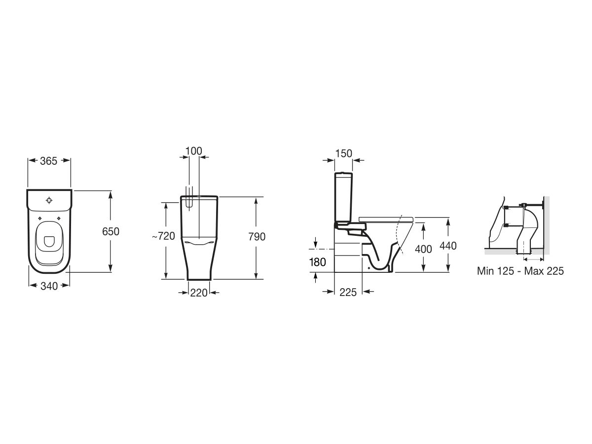 The Gap Close Coupled Back To Wall Toilet Suite Back Inlet S P