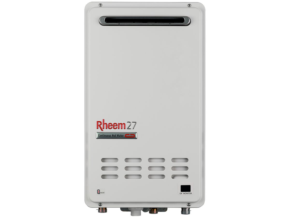 Rheem 27 Continuous Flow External Hot Water Unit Natural Gas (Frost) 6 Star