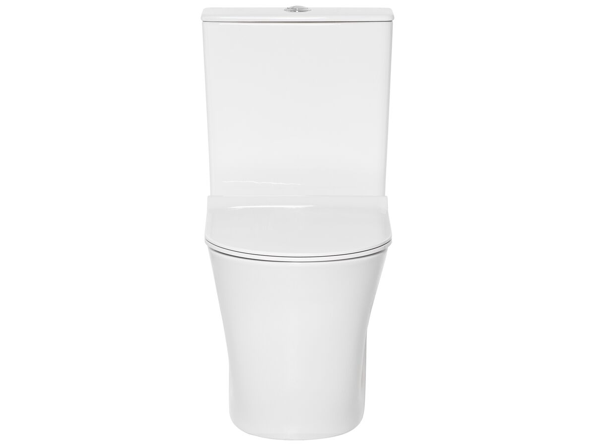 American Standard Heron Square Hygiene Rim Back Inlet Close Coupled Back to Wall Toilet Suite with Soft Close Quick Release Seat White (4 Star)