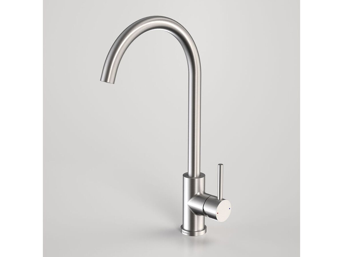 Caroma Titan Pin Gooseneck Sink Mixer Tap Stainless Steel (5 Star) from