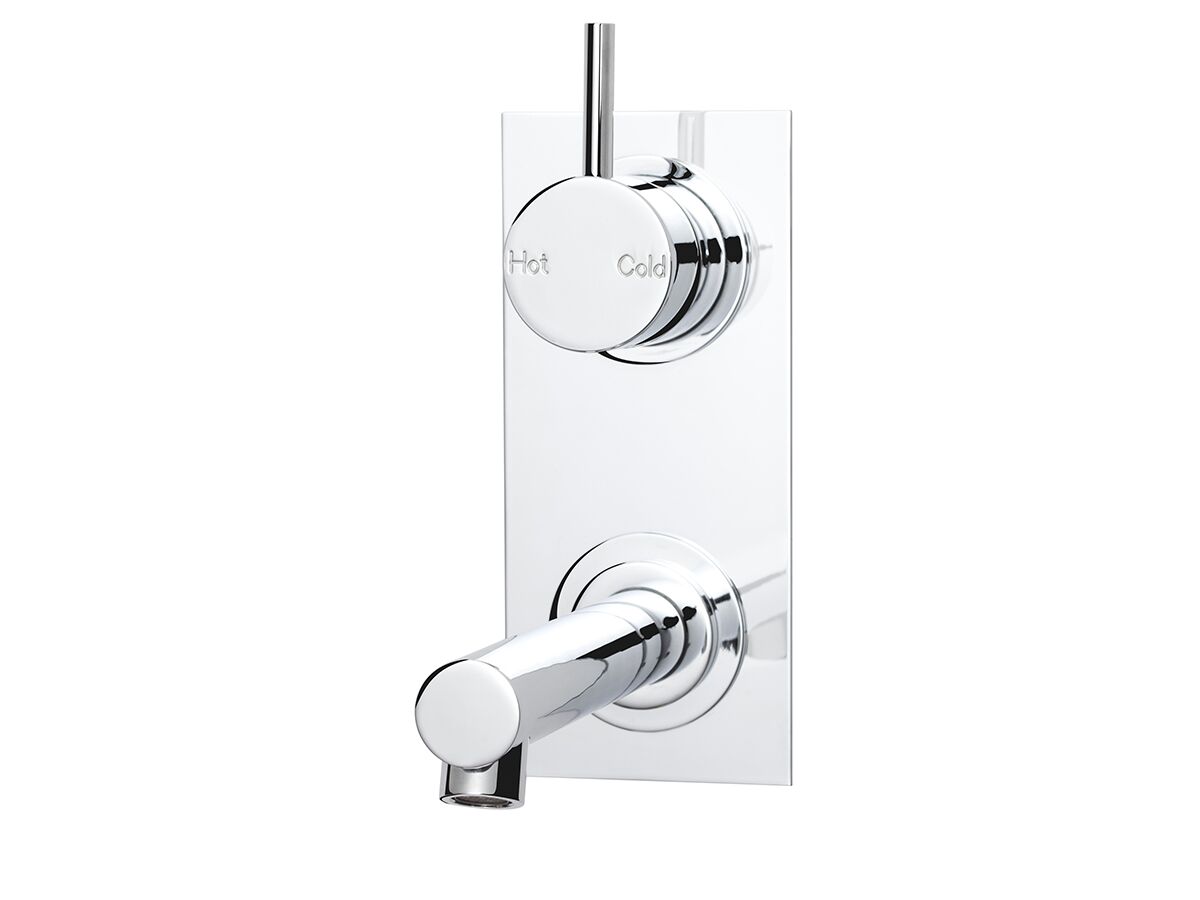 Scala Straight Wall Basin Mixer System Vertical Mixer 160mm Outlet Chrome (6 Star)