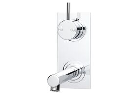 Scala Straight Wall Basin Mixer System Vertical Mixer 160mm Outlet Chrome (6 Star)