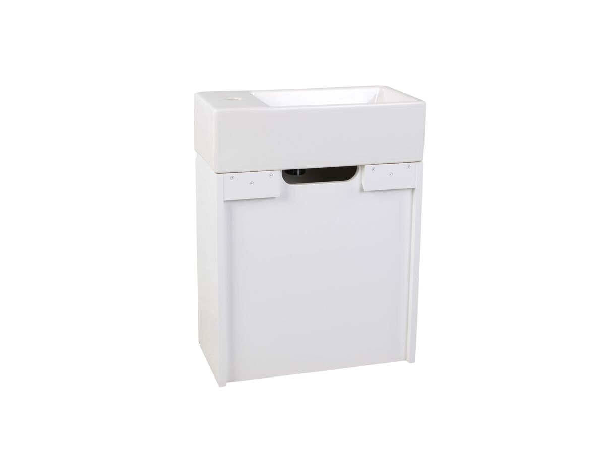 Posh Solus 485mm Wall Hung Powder Room Vanity Unit Right Hand Basin 1