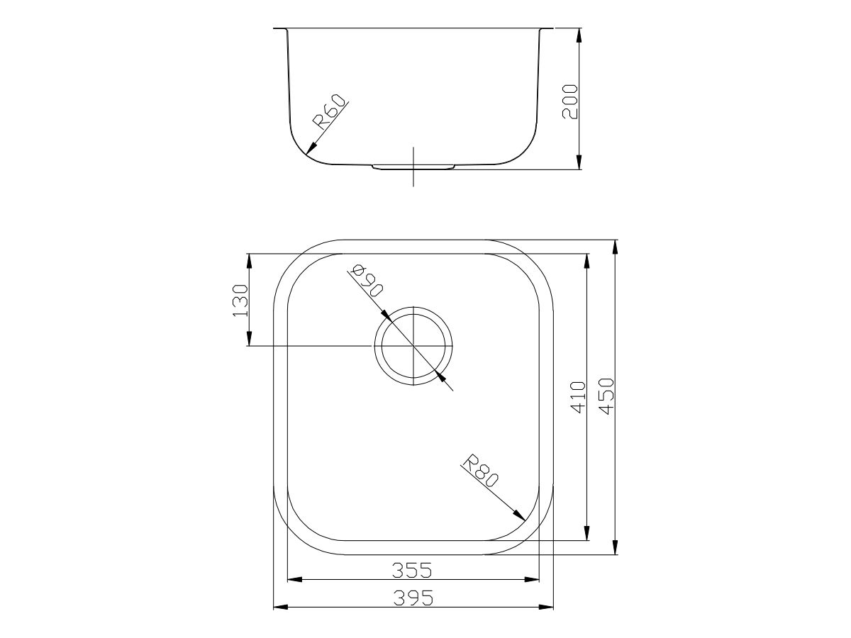 Posh Solus MK3 Single Bowl Undermount Sink, No Taphole, Stainless Steel