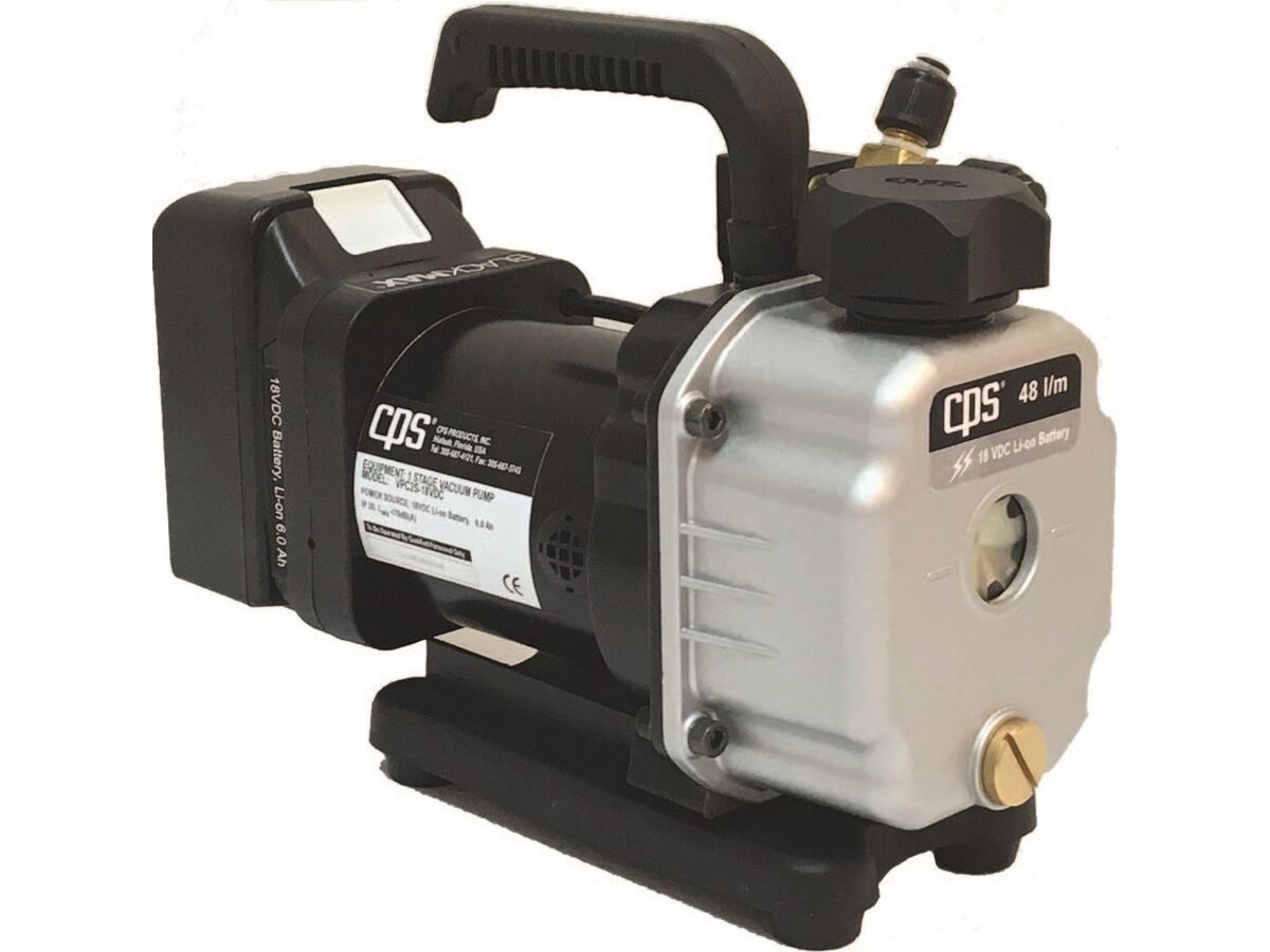 CPS Battery operated Two Stage Vacuum Pump 48 ltr/min VPC2S18VDC Excludes Battery Charger from
