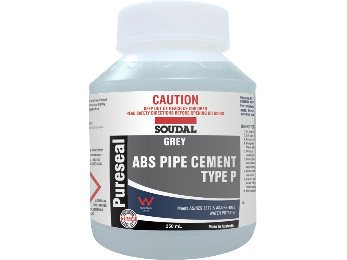 Soudal Pureseal Solvent Cement ABS Grey 250ml from Reece