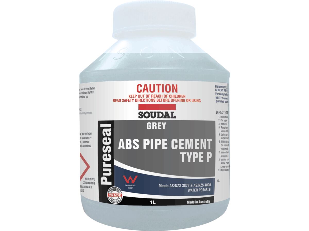 Soudal Pureseal Solvent Cement ABS Grey 1ltr from Reece