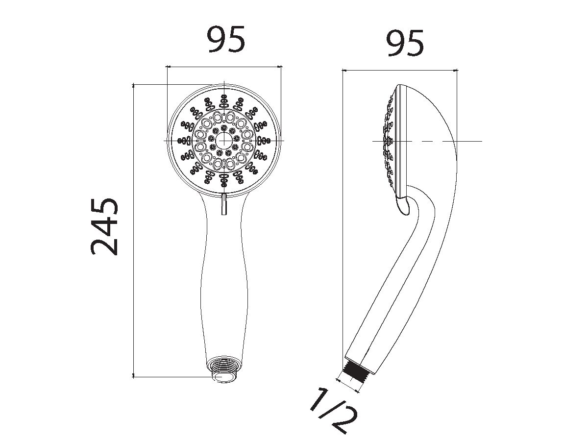 Posh Bristol Shower Handpiece Only 7 Functions Chrome (3 Star) from Reece