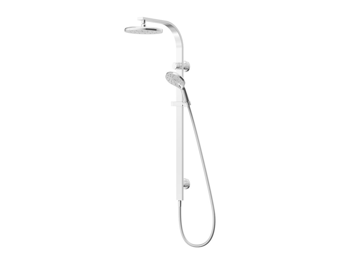 Methven Escape MK3 Satinjet Twin Rail Shower with Top Rail Water Inlet Chrome (3 Star) from Reece