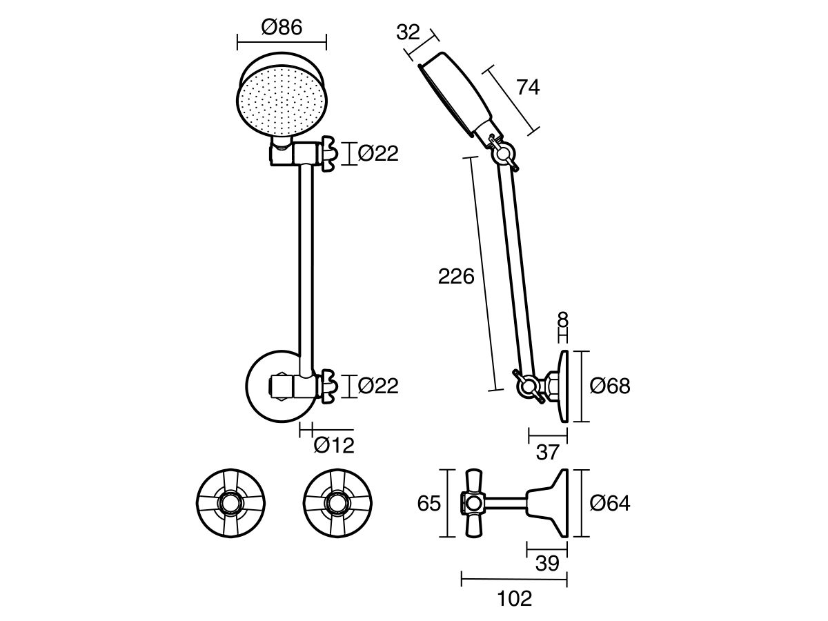Posh Bristol Shower Set Chrome (3 Star) from Reece