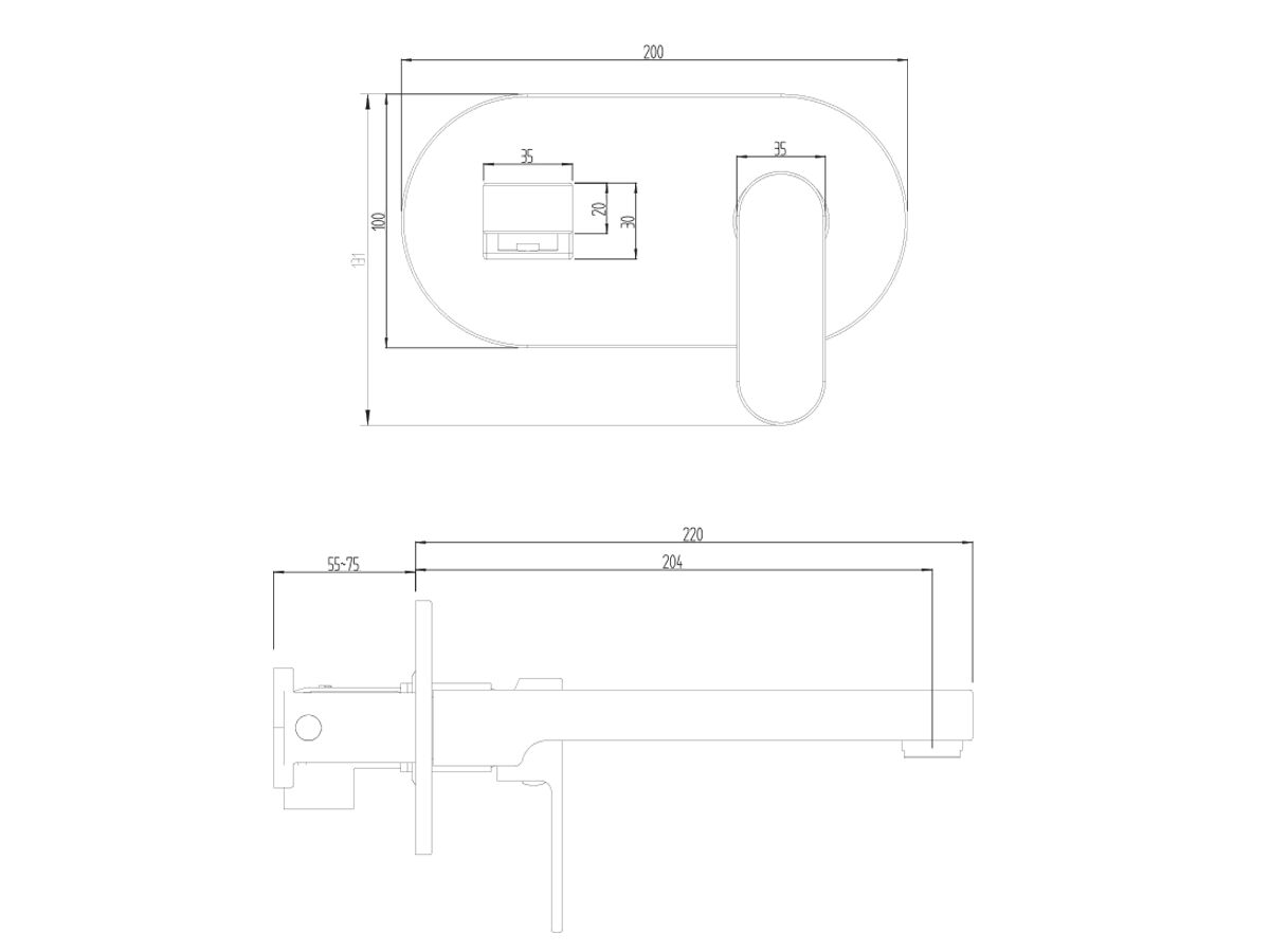 Mizu Soothe Wall Basin Mixer Tap Set 200mm Matte Black (4 Star) from Reece