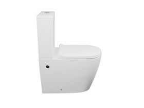 Kado Lux Close Coupled Back to Wall Overheight Bottom Inlet Toilet Suite with Thin Soft Close Quick Release Seat White (4 Star)