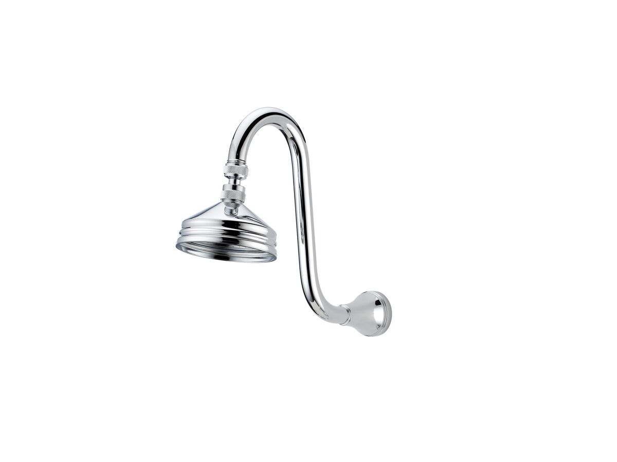 Kado Era Gooseneck Shower Arm & Rose Chrome (3 Star) from Reece