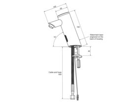 Wolfen Hob Mounted Sensor Tap Internal Solenoid Chrome (6 Star)