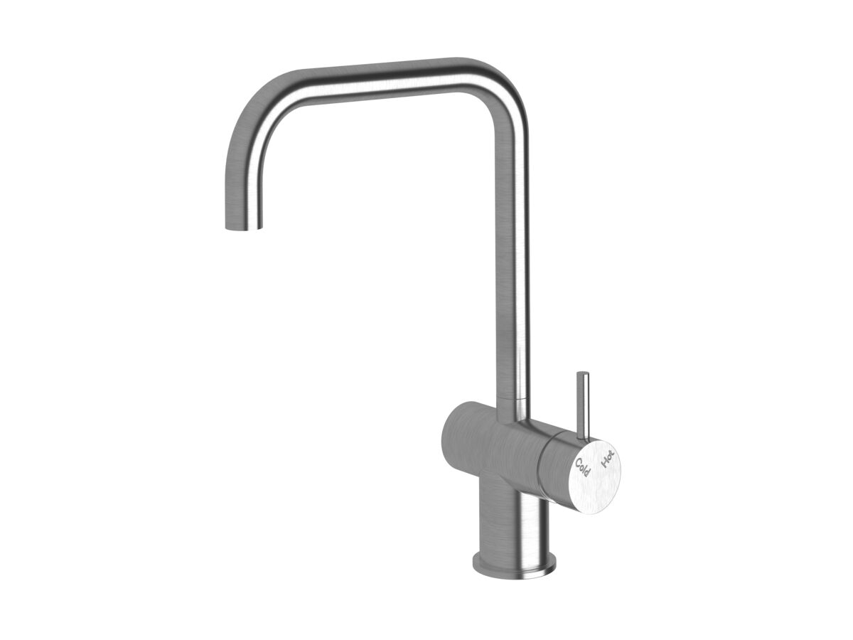 Scala Sink Mixer Large Square Spout Right Hand Satin Chrome (4 Star)