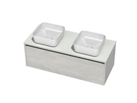 Kayla Wall Hung Vanity Unit 1200 Cherry Pie 2 Drawer Woodgrain No Basin