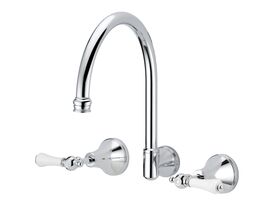 Kado Classic Wall Set Gooseneck Swivel Lever Porcelain/ Chrome (5 Star)