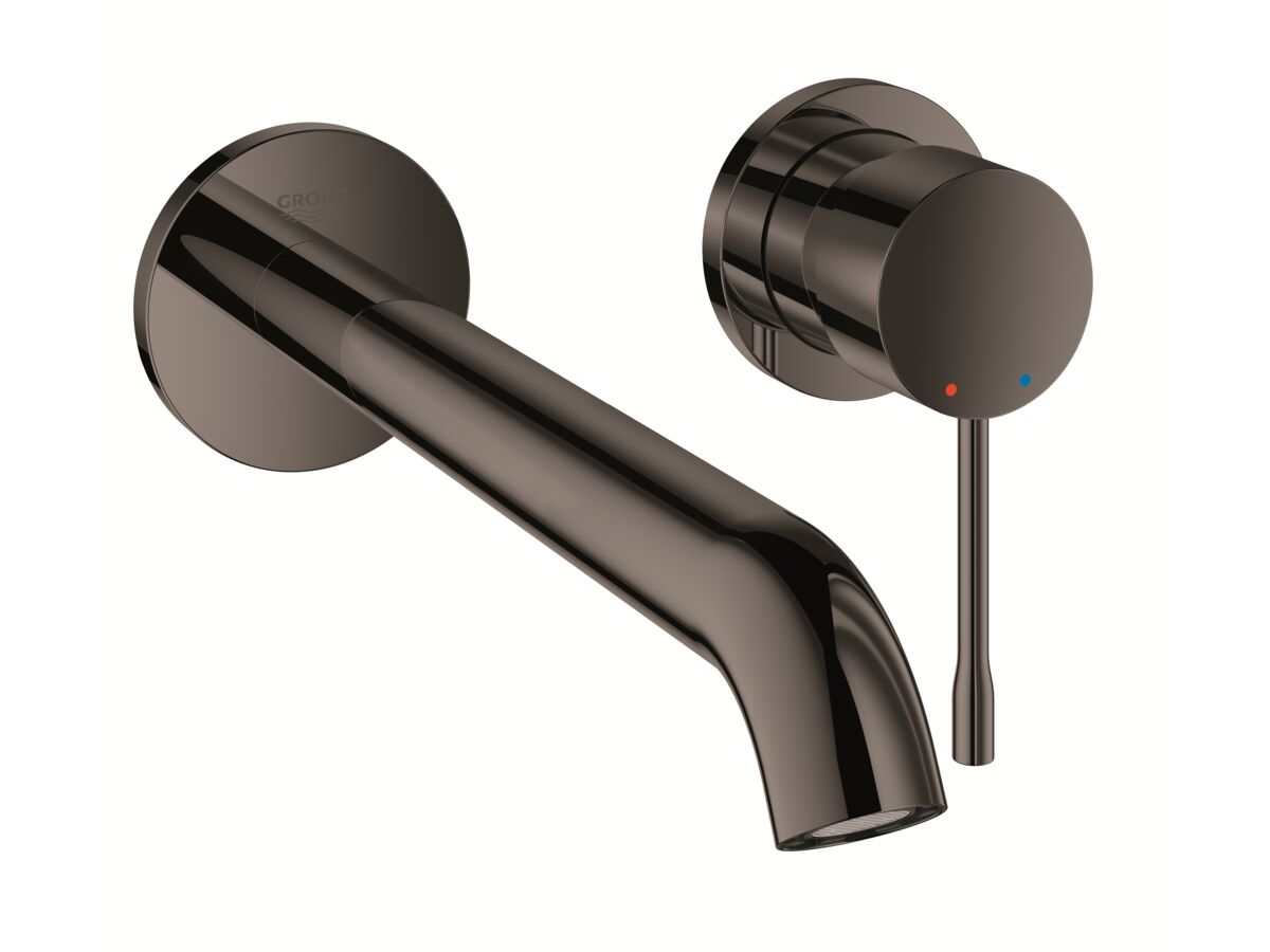 GROHE Essence New Wall Bath Mixer Tap Set 230mm Hard Graphite from Reece