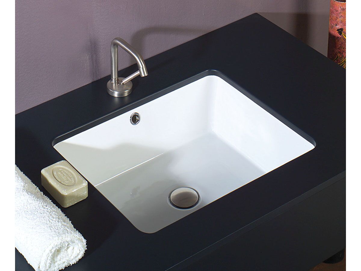  AXA Sink 50 Under Counter Glaze Basin with Fixing No Taphole White