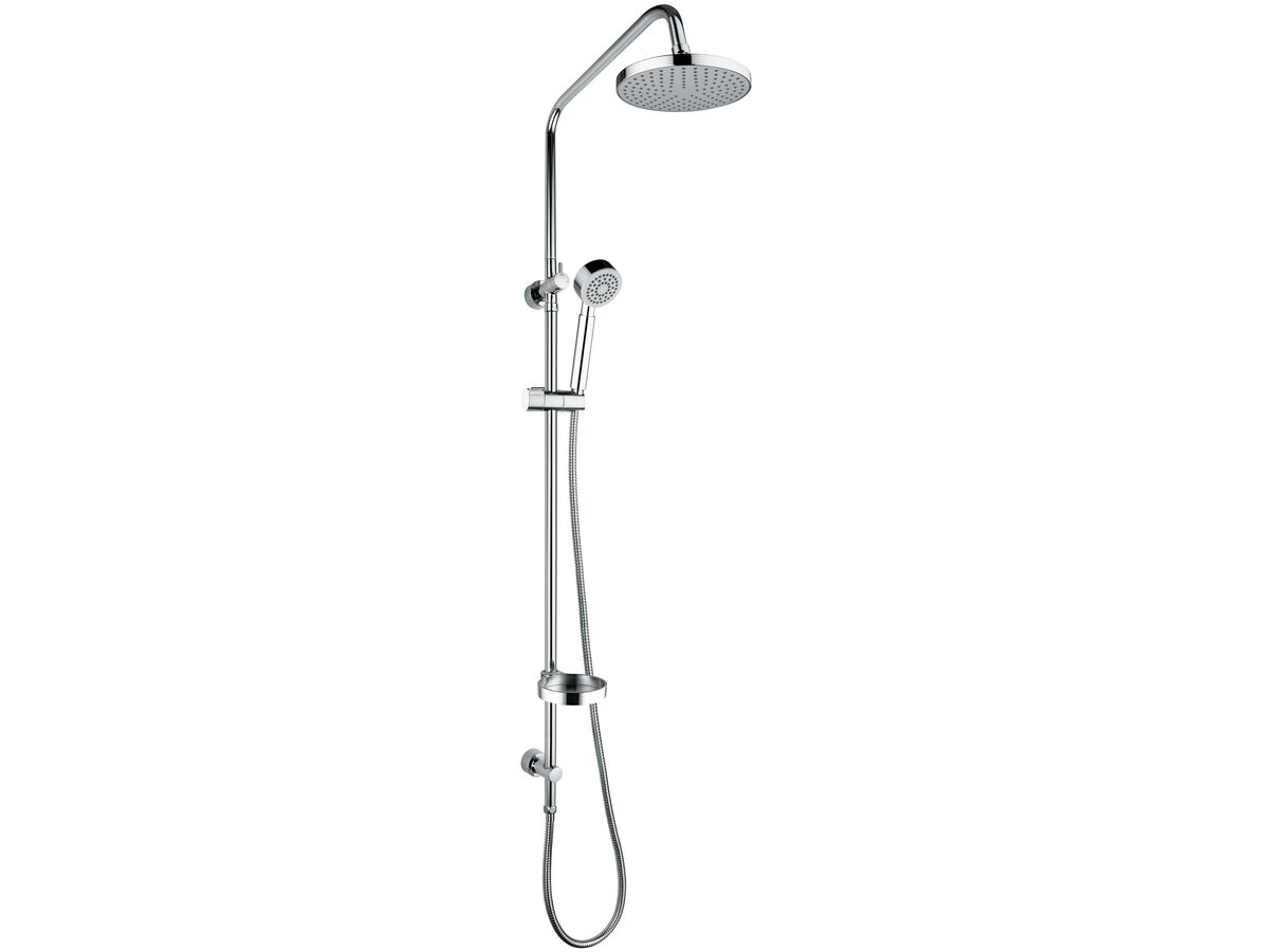 Base Twin Waterrail with 180mm ABS Overhead Chrome (3 Star)