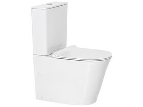 American Standard Heron Square Hygiene Rim Bottom Inlet Close Coupled Back to Wall Toilet Suite with Soft Close Quick Release Seat White (4 Star)