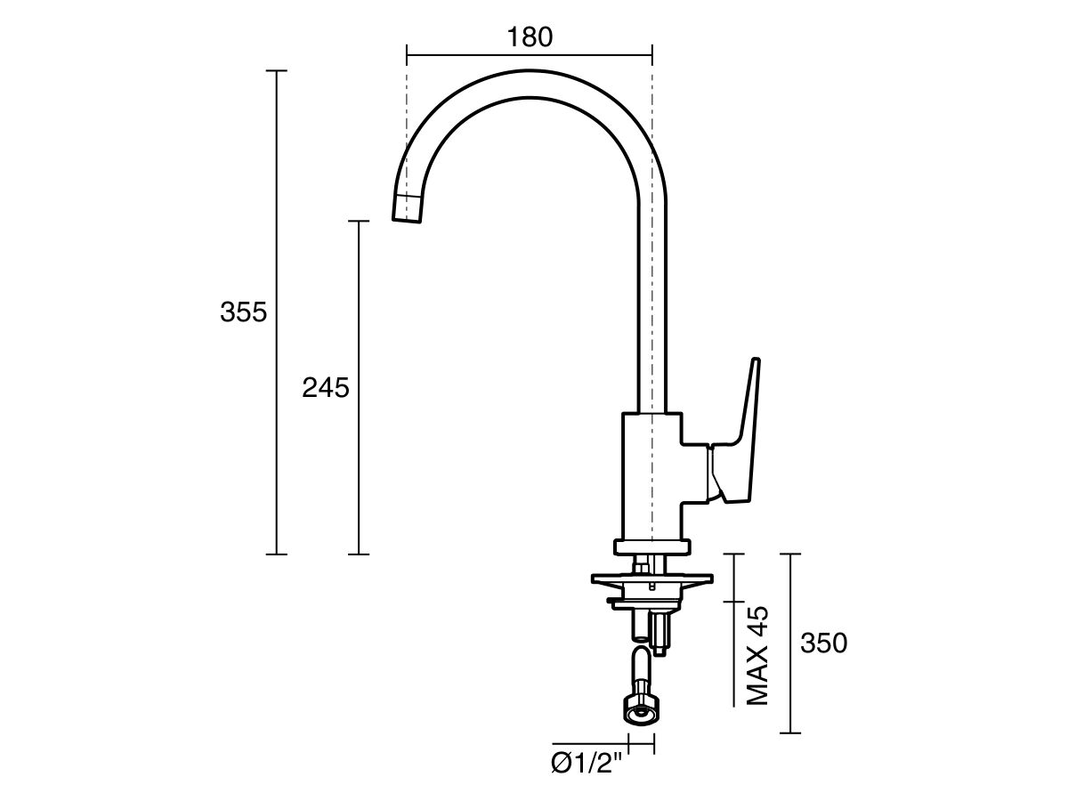 POSH Solus MK2 Gooseneck Sink Mixer Tap Chrome (4 Star) from Reece