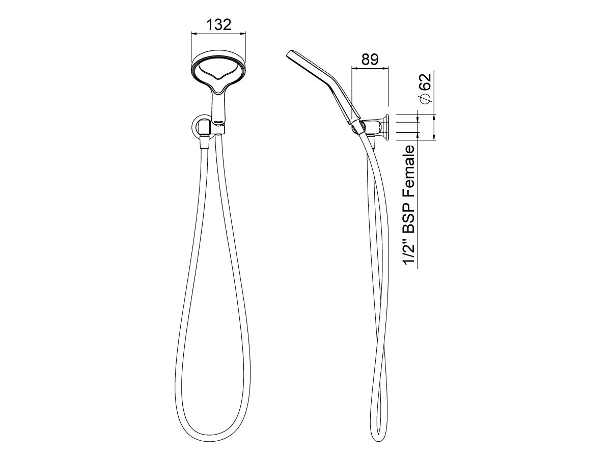 Methven Aio Aurajet Handshower with Water Inlet Wall Bracket Matte Black (3 Star) from Reece
