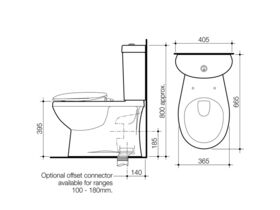 Profile II Close Coupled Toilet Suite Soft Close Seat S Trap White (4 Star)
