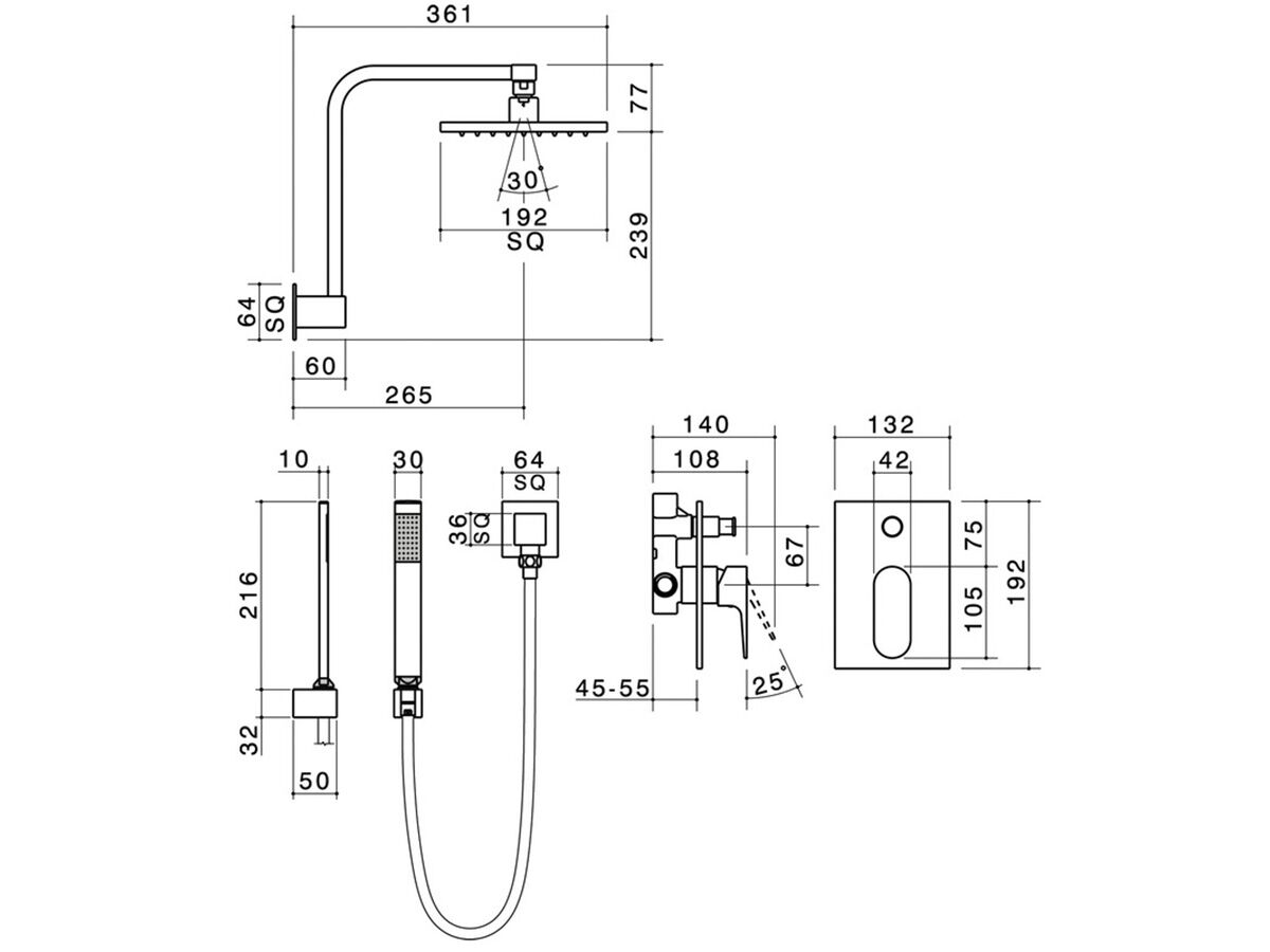 Caroma Track Shower System Chrome (3 Star) from Reece