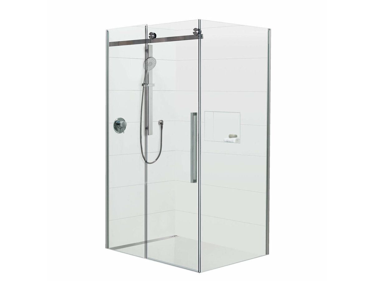 Glacier 2 Sided 1200 x 1000 Shower Tray & Left Hand Sliding Screen from