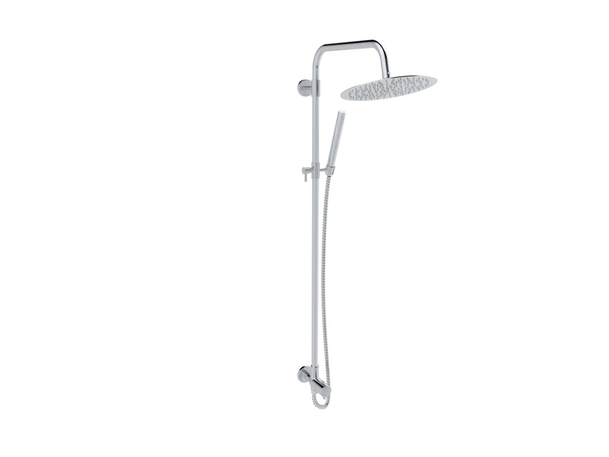 Milli Inox Overhead Rail Shower with Handshower Stainless Steel (2 Star