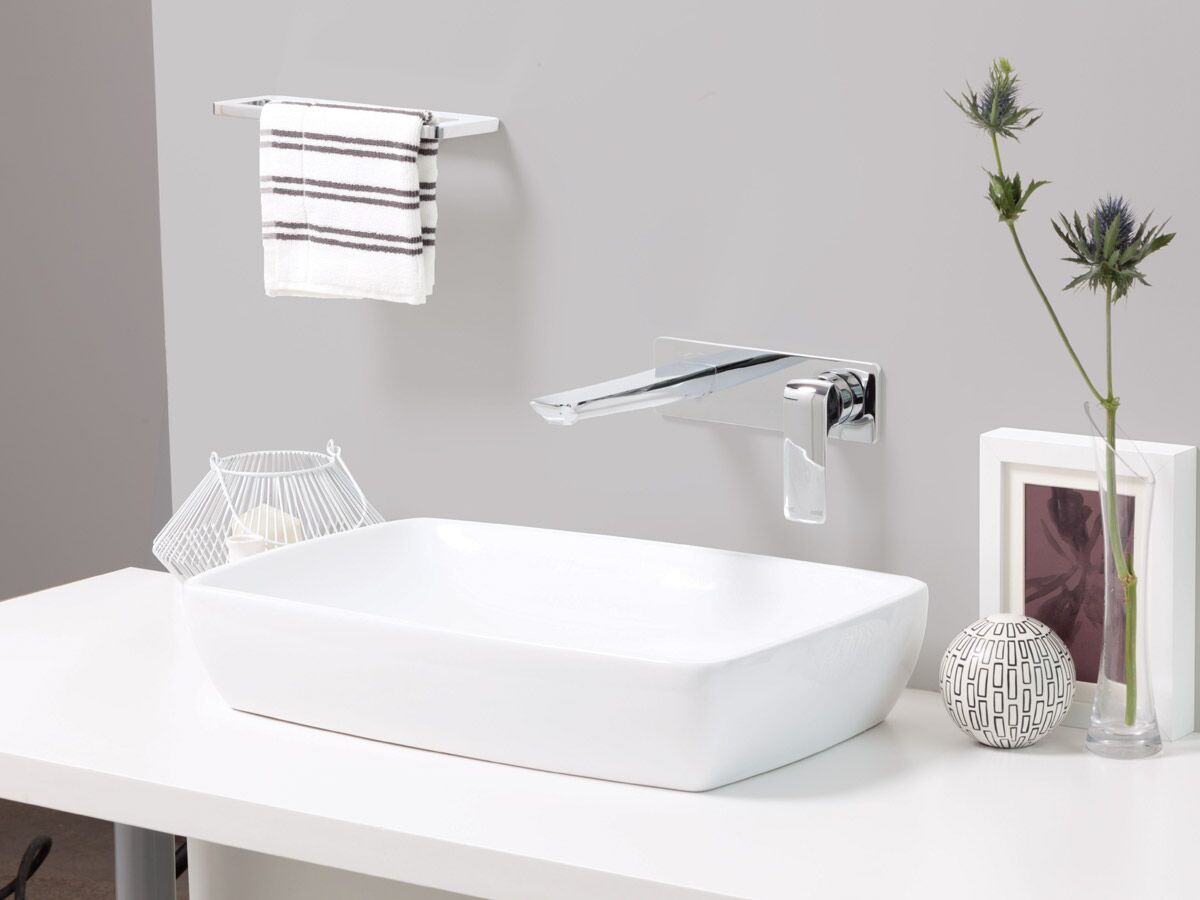 Milli Glance Wall Basin Mixer Tap Set 180mm Chrome (6 Star) from Reece