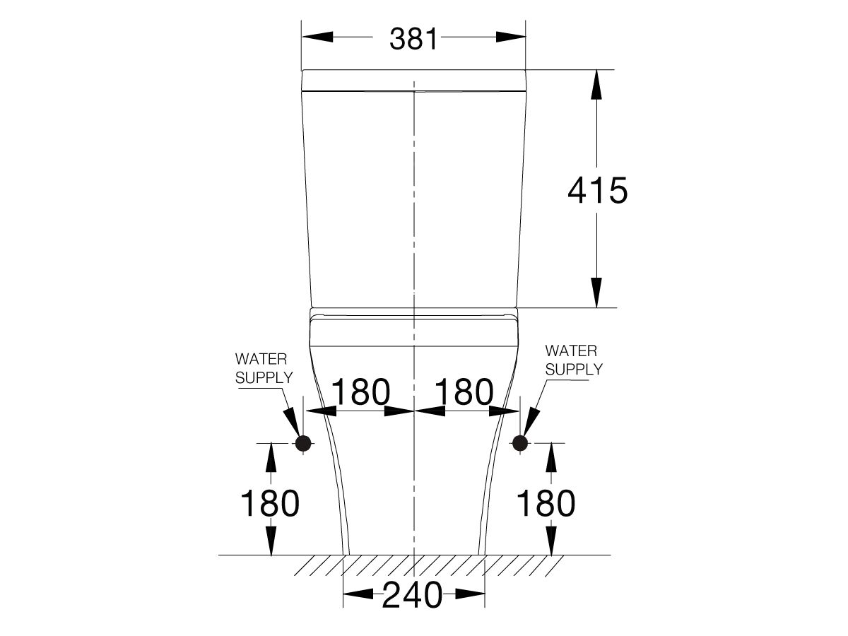 American Standard Close Coupled Back to Wall Bottom Inlet Toilet