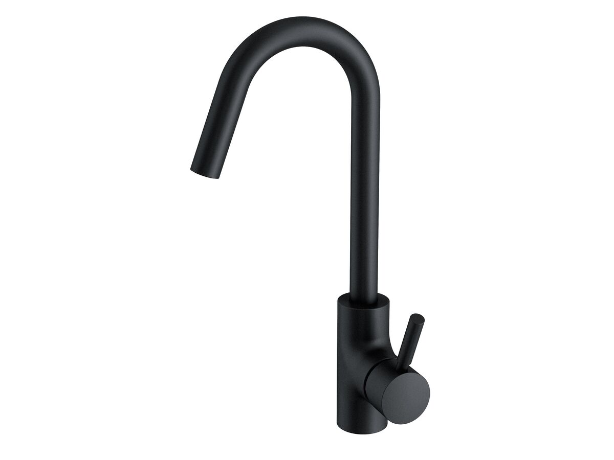 Mizu Drift Gooseneck Sink Mixer Tap Matte Black (4 Star) from Reece