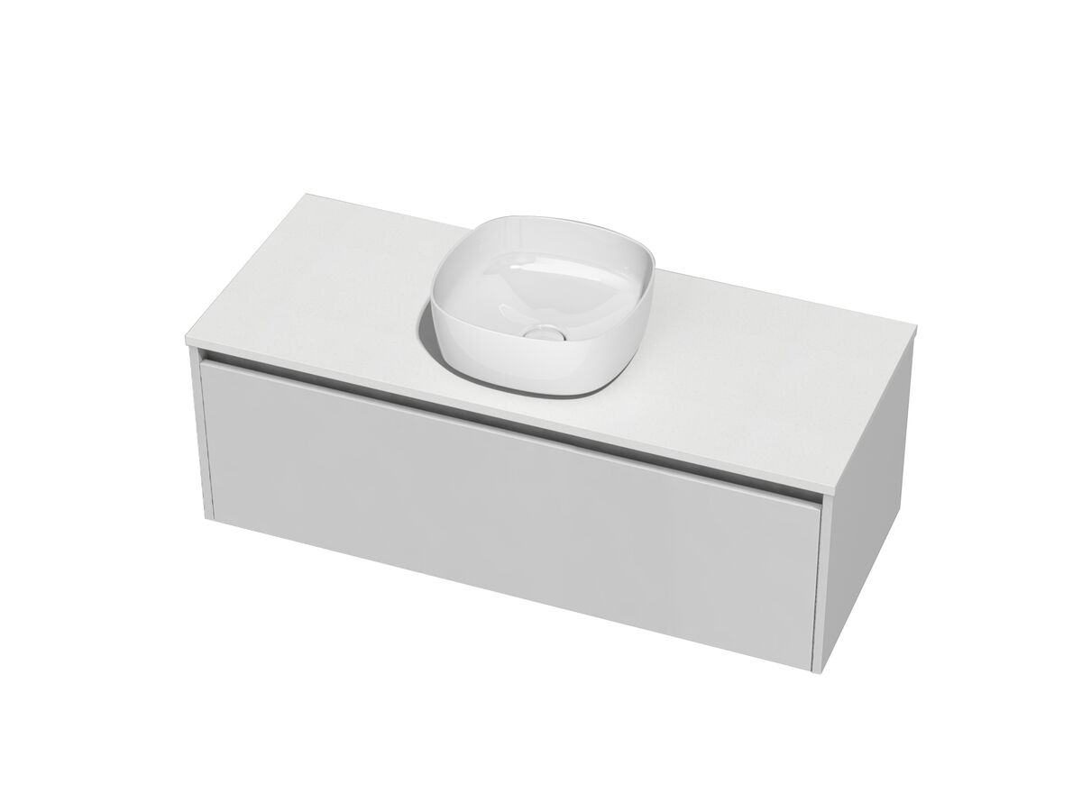 Kayla Wall Hung Vanity Unit 1200 Cherry Pie Centre 1 Drawer White No Basin