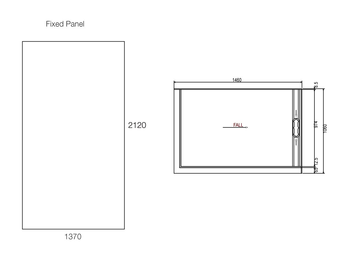 Glacier 2 Sided 1400 x 1000 Shower Tray & Walk In Screen Right Hand