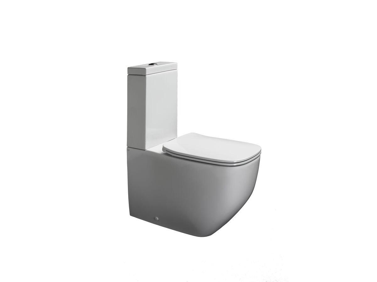 Axa Five Close Coupled Back To Wall Rimless Toilet Suite with Soft Close Quick Release Seat White (4 Star)