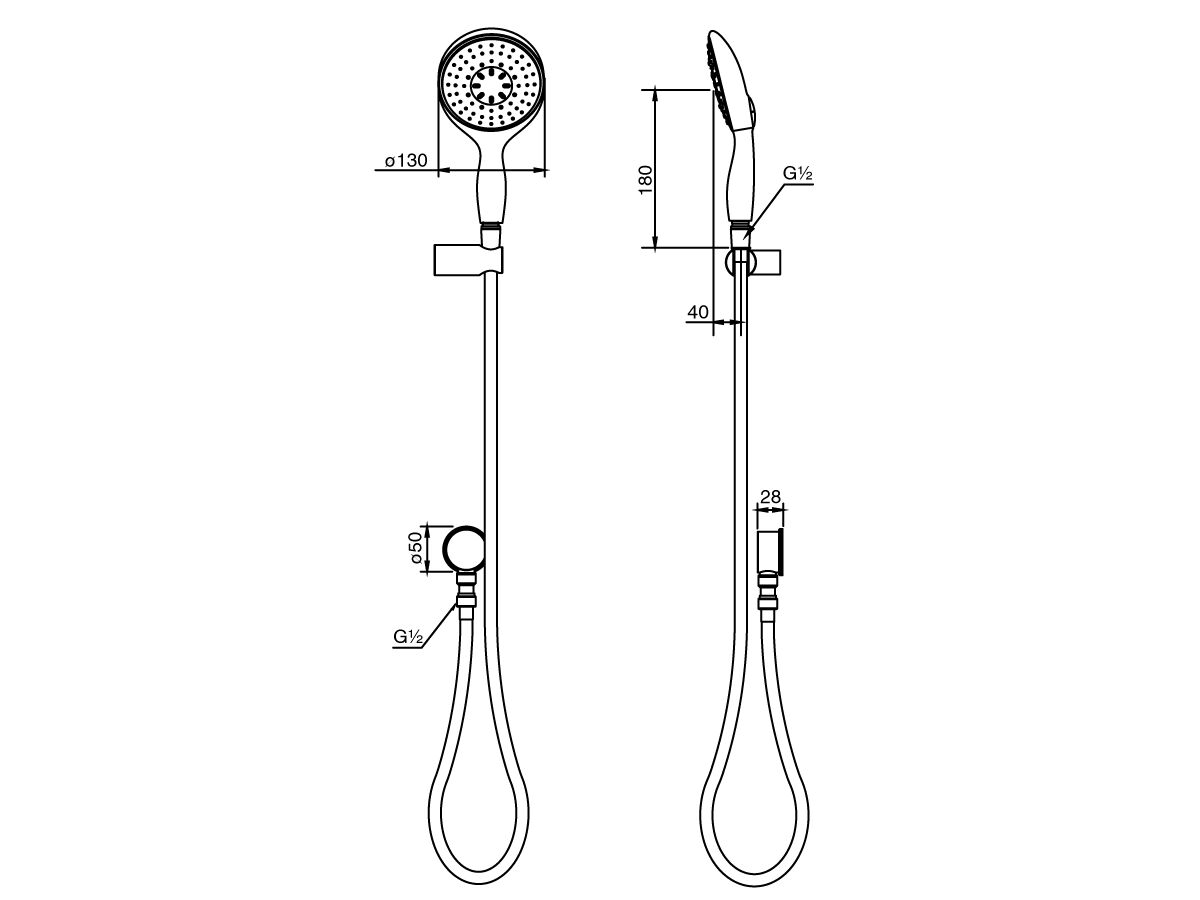 GROHE Power & Soul 4 Function Hand Shower with Elbow 130mm Chrome (3
