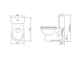 Venecia Close Coupled Toilet Suite Bottom Inlet P Trap Soft Close Seat White (4 Star)