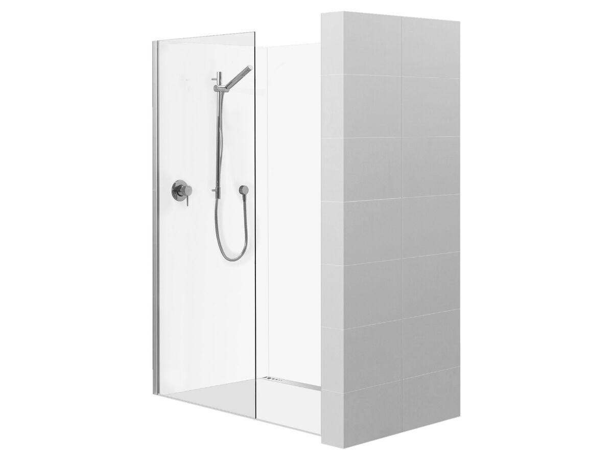 Glacier 3 Sided 1500 x 900 Alcove Shower Tray & Fixed panel from Reece