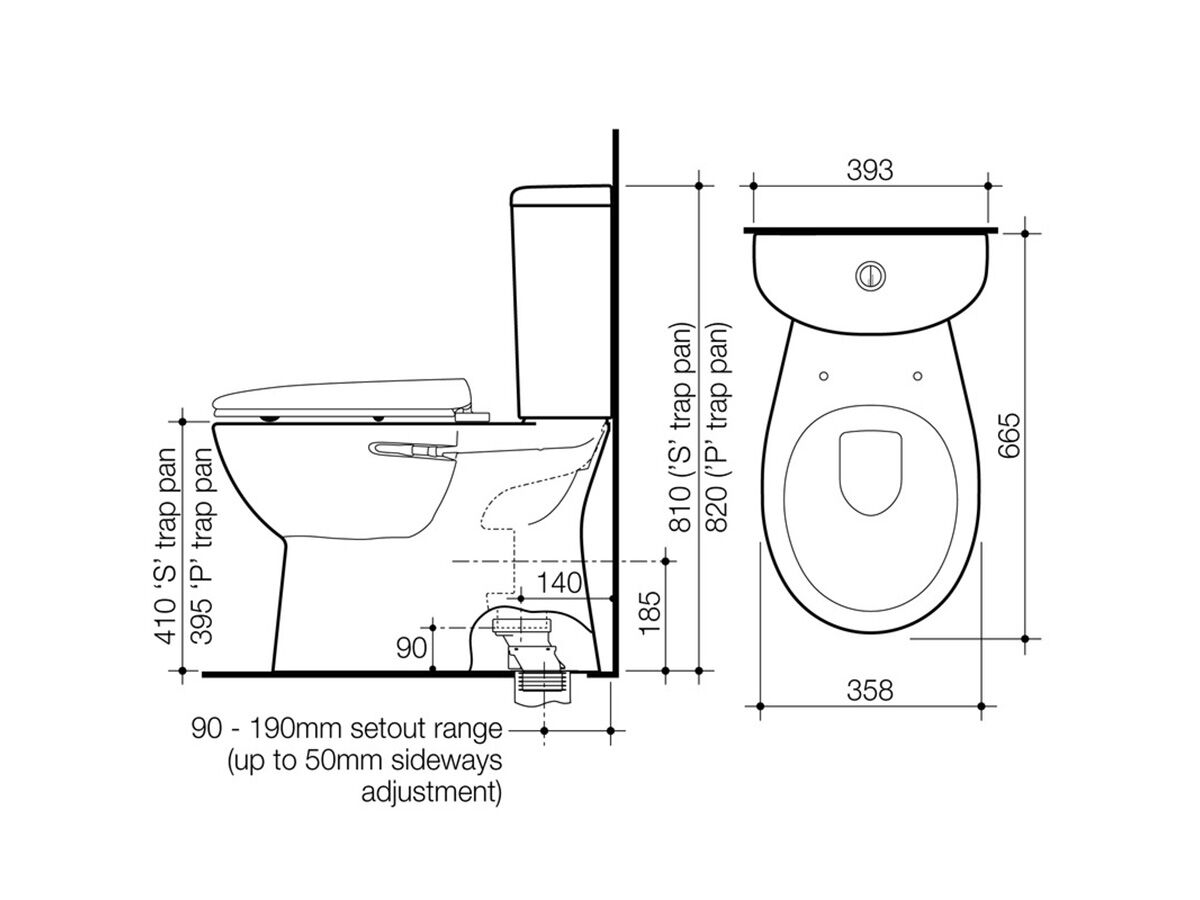 Caroma Cameo Close Coupled S Trap Bottom Inlet Toilet Suite Soft Close