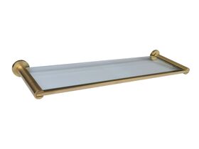 Mizu Drift Glass Shelf Brushed Gold