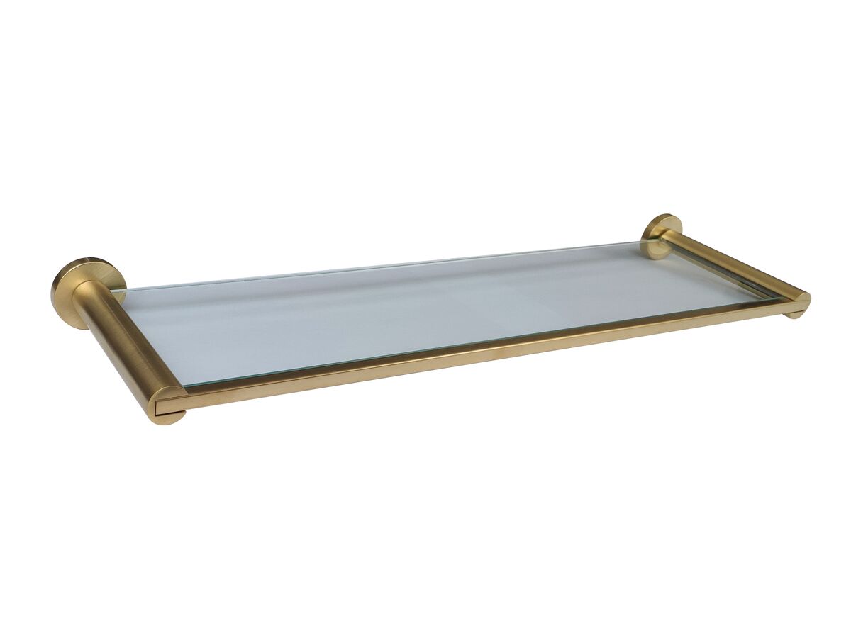 Mizu Drift Glass Shelf Brushed Gold from Reece