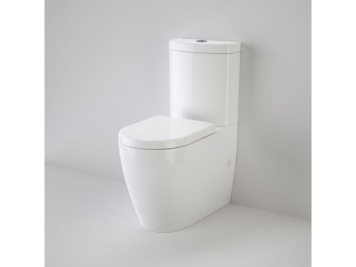 Caroma Forma Close Coupled Back To Wall Bottom Inlet Over Height Rimless Toilet Suite with Soft Close Quick Release Seat White (4 Star)