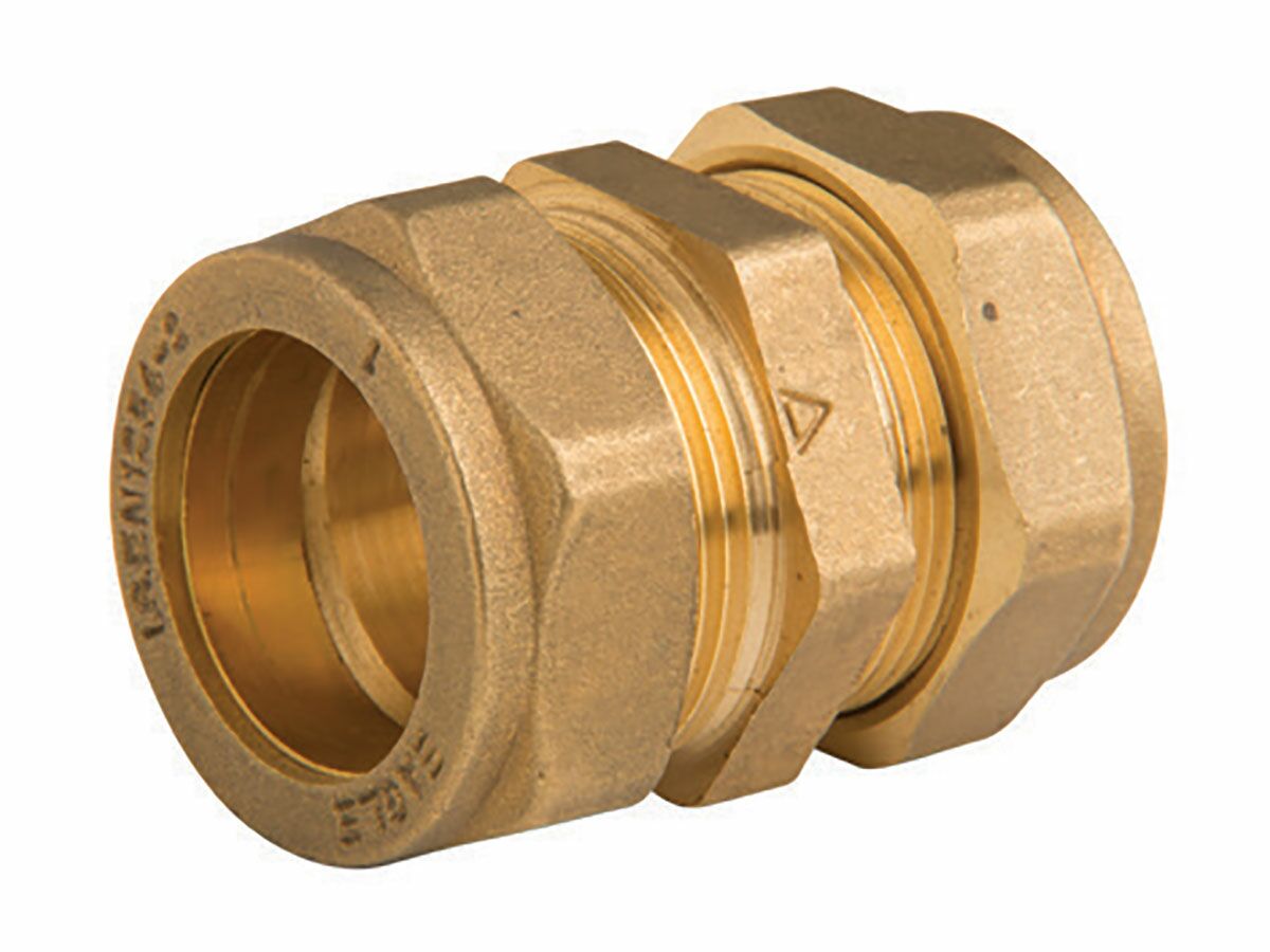 Brass Gas Compression Straight Coupling 32X32 from Reece