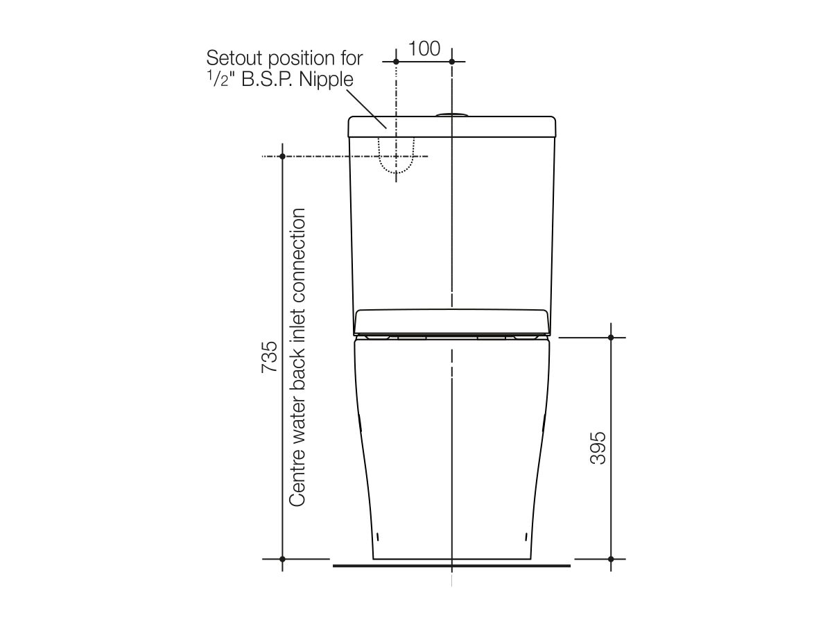 Caroma Luna Cleanflush Wall Faced Close Coupled Back Entry Toilet Suite