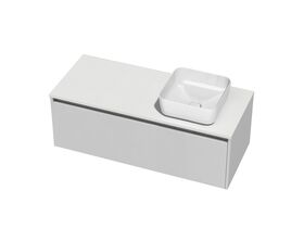Kayla Wall Hung Vanity Unit 1200 I Drawer Cherry Pie Right Hand Square Basin White