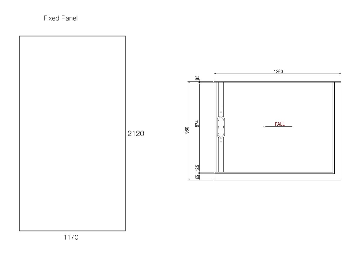 Glacier 2 Sided 1200 x 900 Shower Tray & Walk In Screen Left Hand Fixed