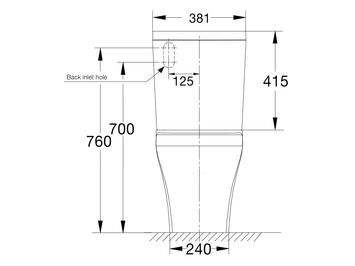 American Standard Close Coupled Back to Wall Back Inlet Toilet